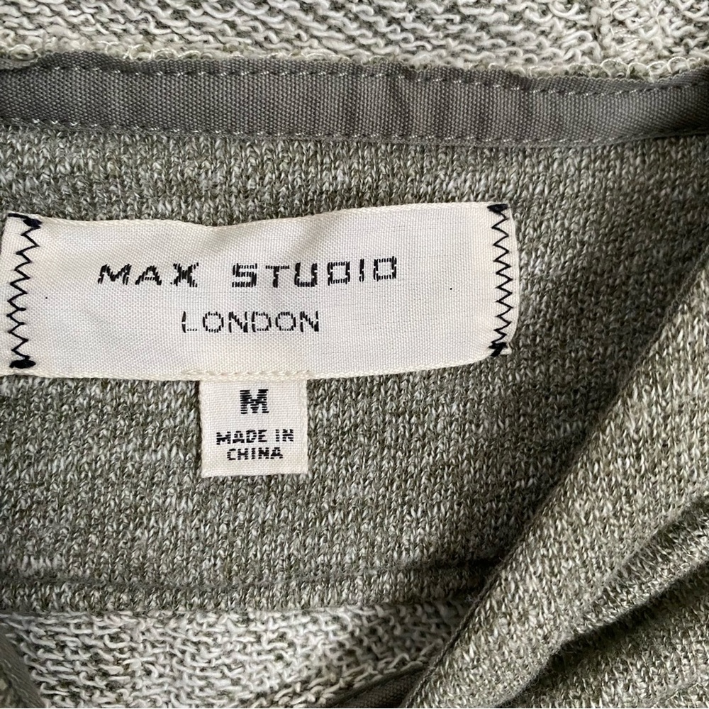 Max Studio London Pullover Hoodie Dress Women Medium Sage Green Cottage Core - Picture 3 of 6